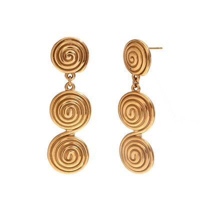 Classy Patterned Triple Dangle Earrings