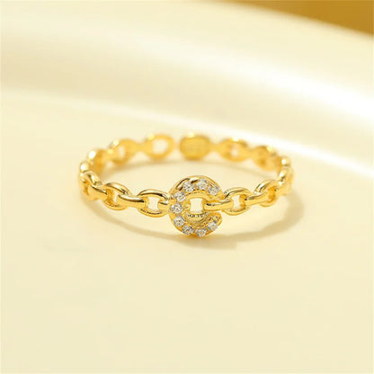 Dainty Diamond Letter Initial Ring
