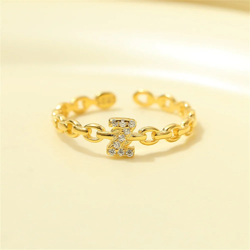 Dainty Diamond Letter Initial Ring