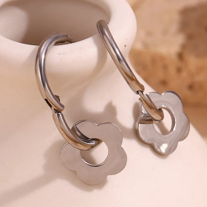 Dainty Floral Huggie Hoop Earrings
