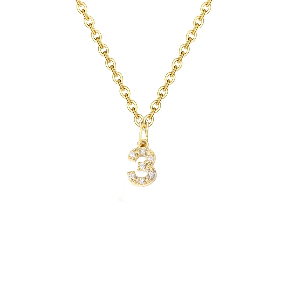 Dainty Zircon Letter Initial, Number, Symbol Chain Necklace