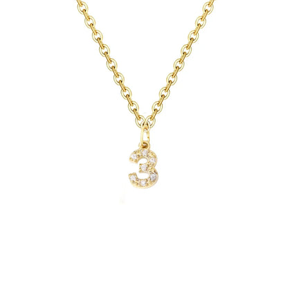 Dainty Zircon Letter Initial, Number, Symbol Chain Necklace