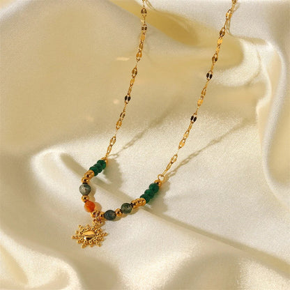 Dainty Boho Inspired Sun Pendant Necklace