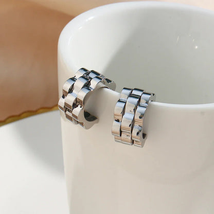 Textured Watch Hoop Earrings