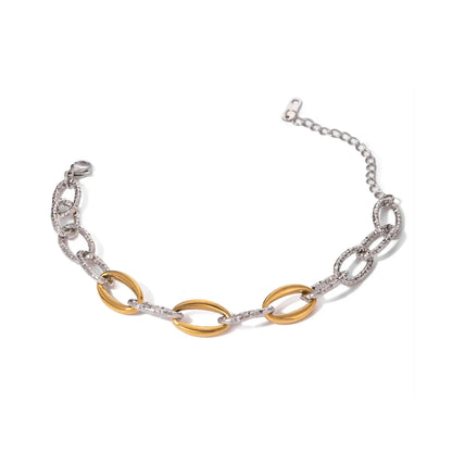 Classy Two Tone Textured Silver Bracelet