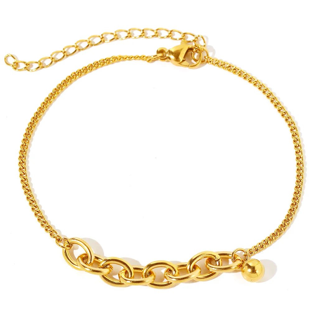 Dainty Curb & Bold Paperclip Chain Bracelet