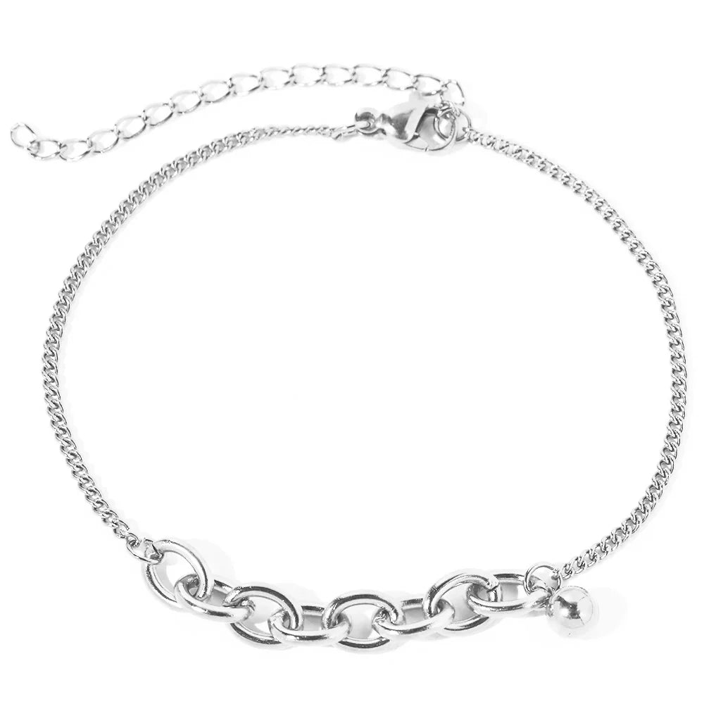 Dainty Curb & Bold Paperclip Chain Bracelet