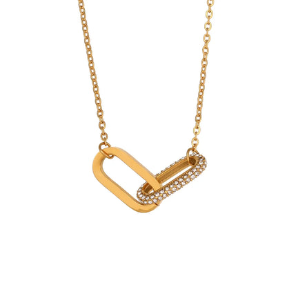 Classy Paper Clip Link Love Necklace