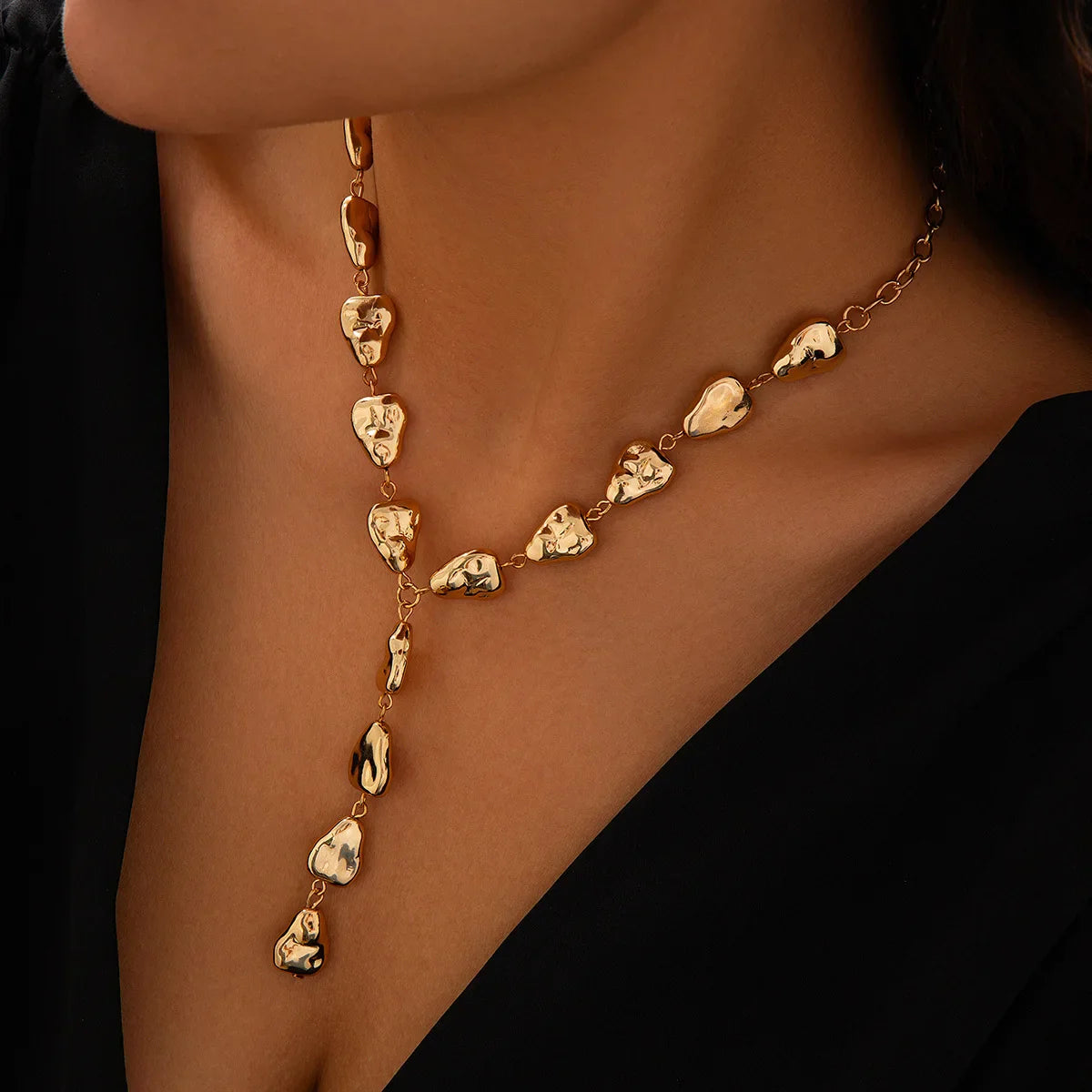 Modern Stone Inspired Lariat Necklace