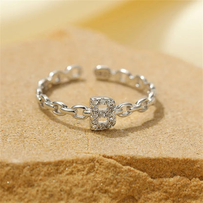Dainty Diamond Letter Initial Ring