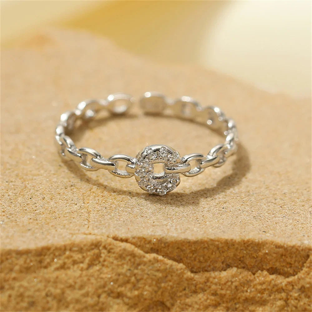 Dainty Diamond Letter Initial Ring