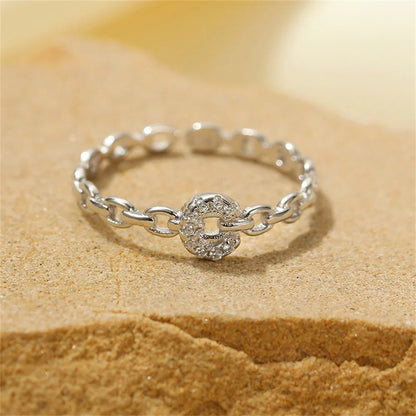 Dainty Diamond Letter Initial Ring