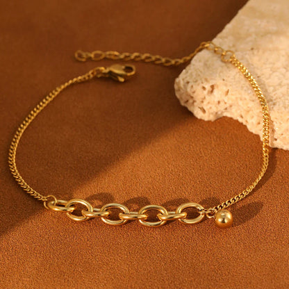 Dainty Curb & Bold Paperclip Chain Bracelet