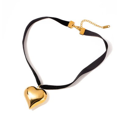Chunky Heart Strap Necklace