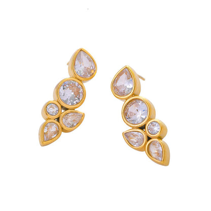 Dainty Leaf Diamond Earrings