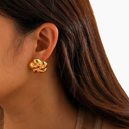 Spiral Bubble Floral Stud Earrings