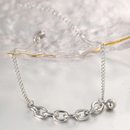 Dainty Curb & Bold Paperclip Chain Bracelet