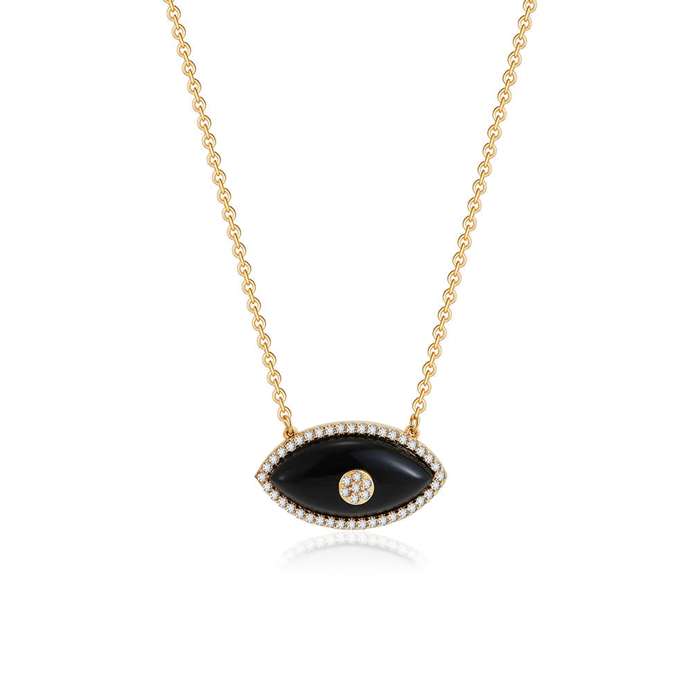 Dainty Evil Eye Diamond Accented Necklace