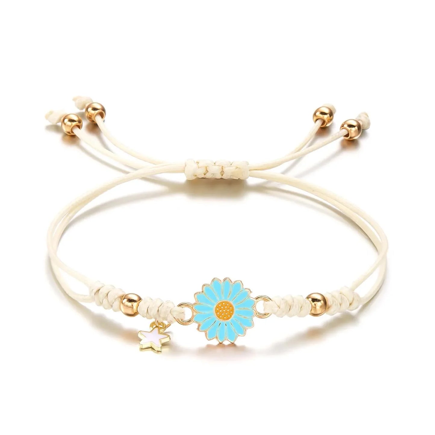 Braided Feminine Flower Star Bracelet