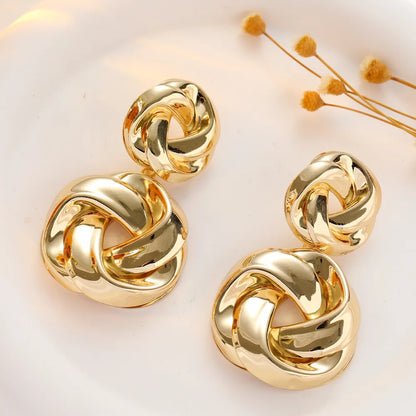 Stacked Pretzel Spiral Twist Earrings
