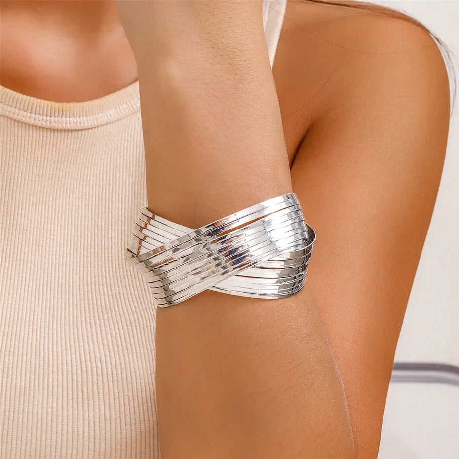 Spiral Cross Wrap Bangle Bracelet