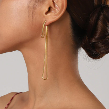 Classy Snake Chain Tassel Stud Earrings
