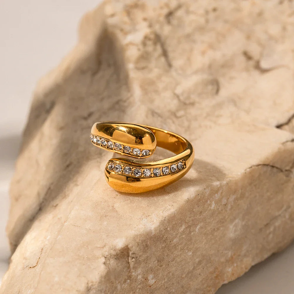 Chunky Diamond Accented Wrap Ring