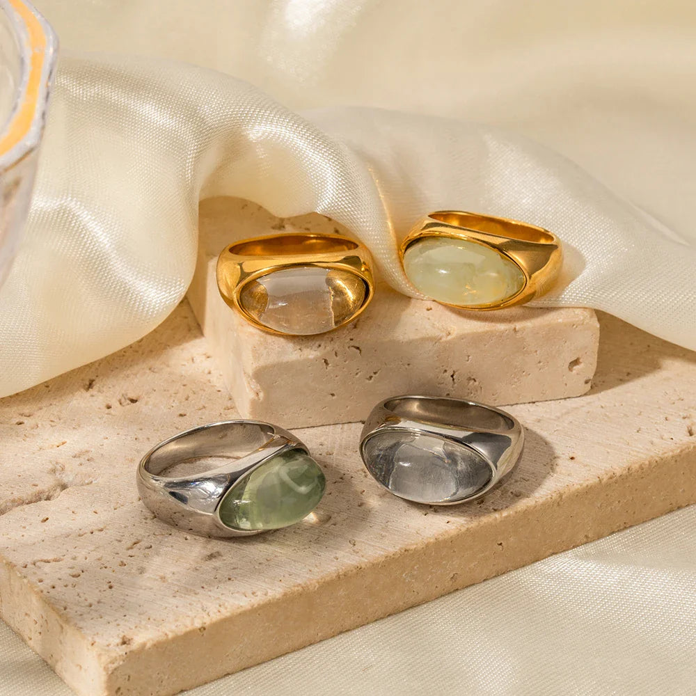 Chunky Oval Stone Set Ring