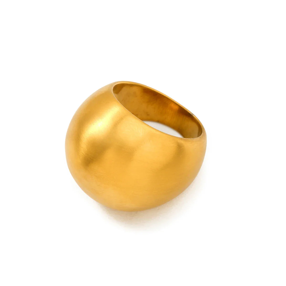 18k Bold Round Brushed Ring