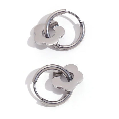 Dainty Floral Huggie Hoop Earrings