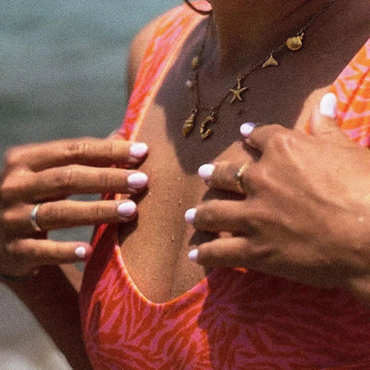 Personalized Summer Sea Shell Letter Initial Necklace