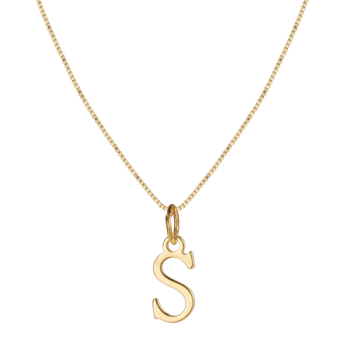 14k Minimal Serif Initial Necklace
