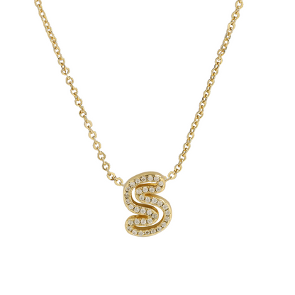 Dazzling Diamond Initial Necklace