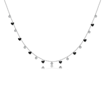 ANDYWEN 925 Sterling Silver Gold Bohemia Black Ename Charm Choker Necklace 2022 Winter Women Fashion Classic Fine Jewelry Enamel