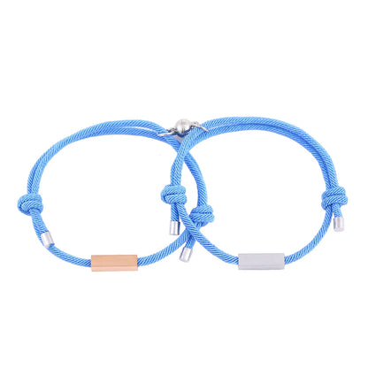Personalized Minimal Rope Magnetic Couples Bracelet