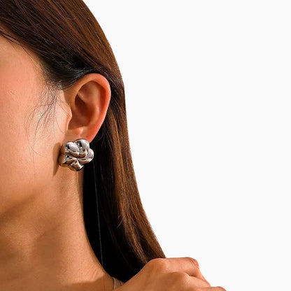 Spiral Bubble Floral Stud Earrings