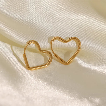 Elegant Heart Hoop Earrings