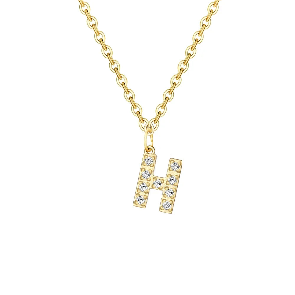 Dainty Zircon Letter Initial, Number, Symbol Chain Necklace