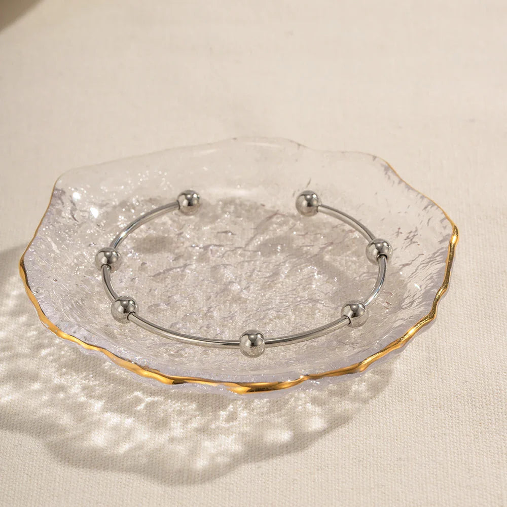 Classy Separated Sphere Bangle Bracelet