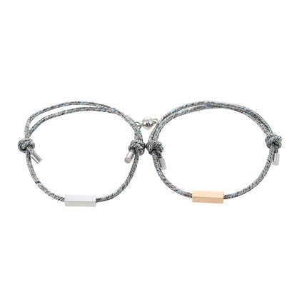Personalized Minimal Rope Magnetic Couples Bracelet