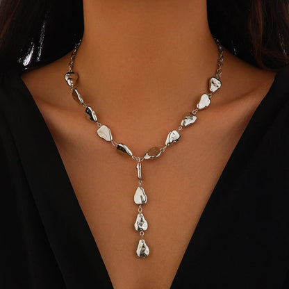Modern Stone Inspired Lariat Necklace