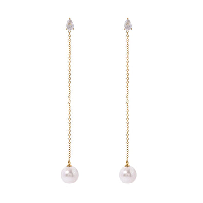Elegant Dangle Pearl Drop Earrings