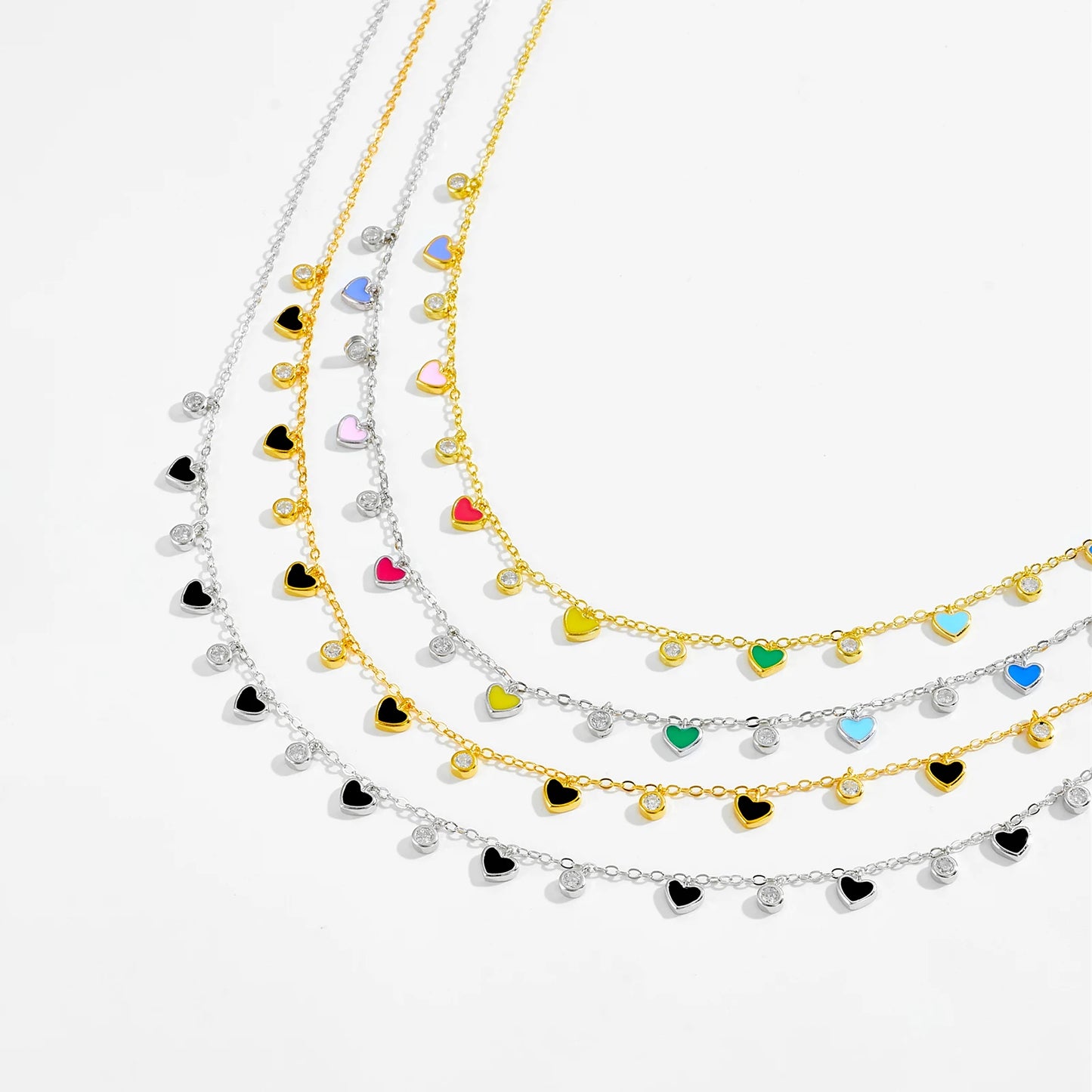 ANDYWEN 925 Sterling Silver Gold Bohemia Black Ename Charm Choker Necklace 2022 Winter Women Fashion Classic Fine Jewelry Enamel