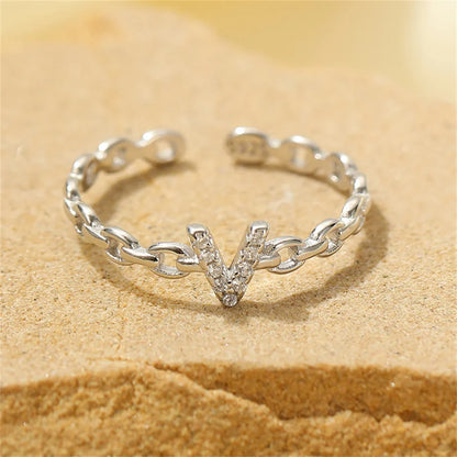 Dainty Diamond Letter Initial Ring