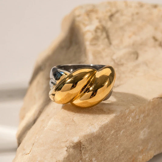 Chunky Gold Wrapped Two Tone Ring