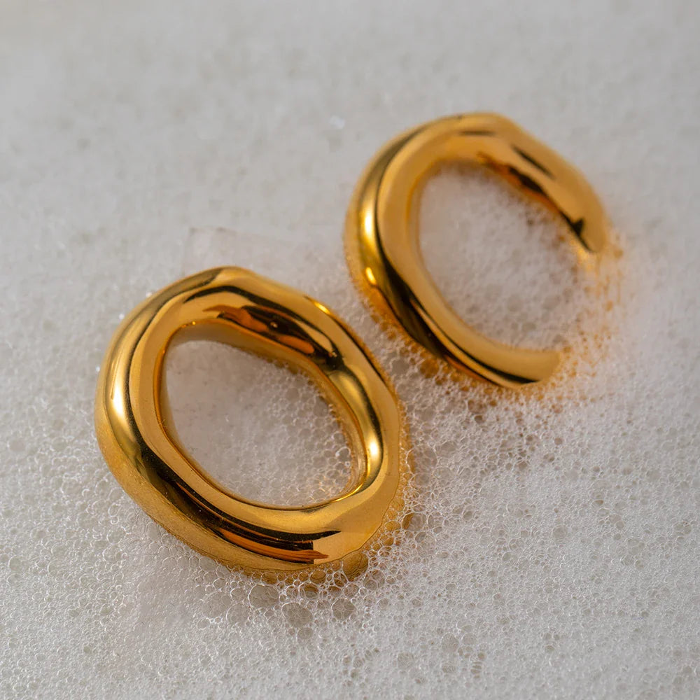 Open Oval Stud Earrings