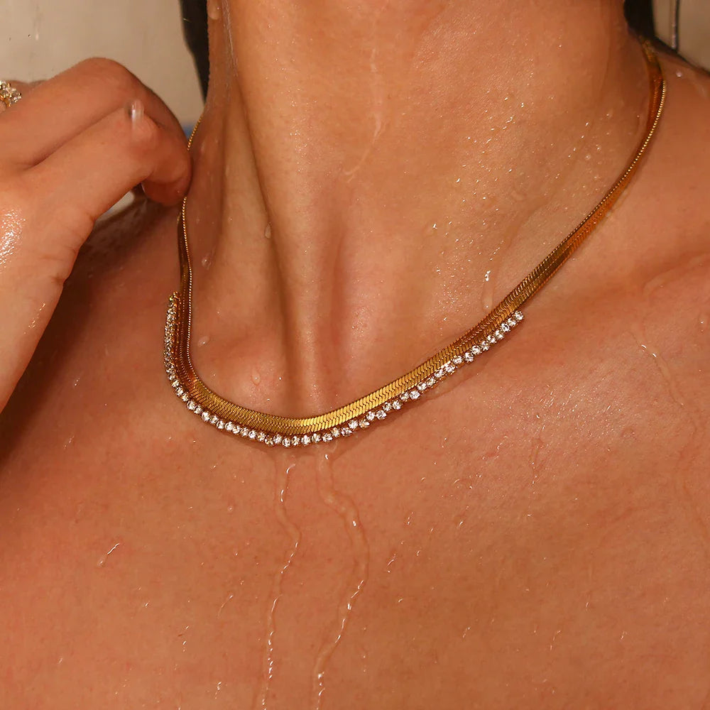 Herringbone Diamond Dazzle Necklace