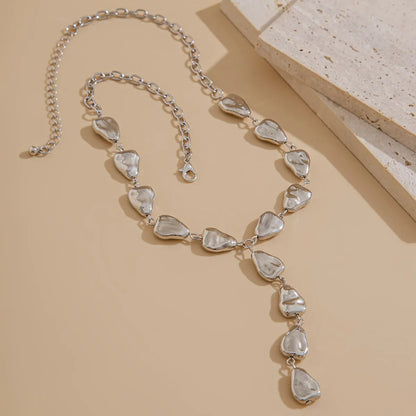 Modern Stone Inspired Lariat Necklace