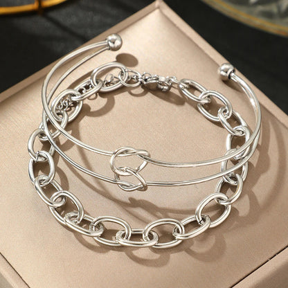 Dual Knot Paperclip Bracelet Stack