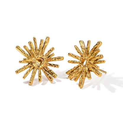 Dainty Radial Shine Stud Earrings